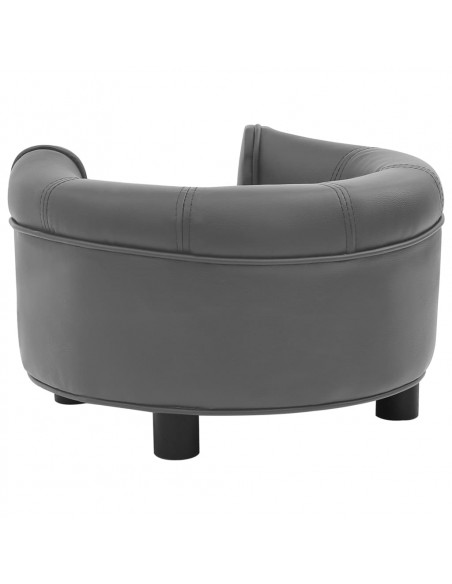 Divano per Cani Grigio 48x48x32 cm in Peluche e Similpelle