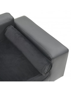 Divano per Cani Grigio 81x43x31 cm in Peluche e Similpelle 2