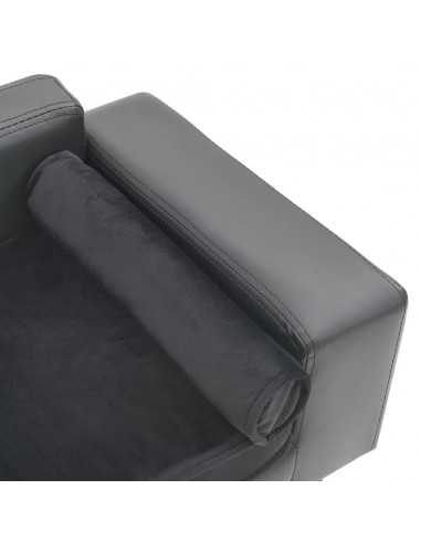 Divano per Cani Grigio 81x43x31 cm in Peluche e Similpelle