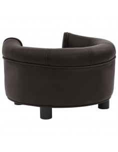 Divano per Cani Marrone 48x48x32 cm in Peluche e Similpelle