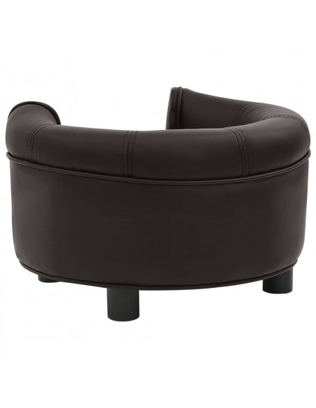 Divano per Cani Marrone 48x48x32 cm in Peluche e Similpelle