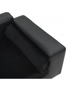 Divano per Cani Nero 81x43x31 cm in Peluche e Similpelle 2