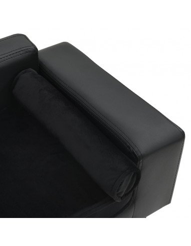 Divano per Cani Nero 81x43x31 cm in Peluche e Similpelle