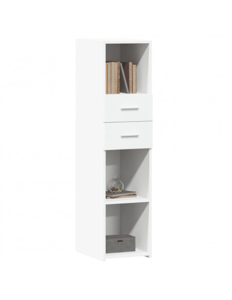 Credenza Bianca 30x42,5x124 cm in Legno Multistrato