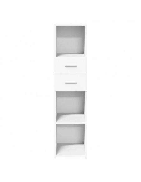Credenza Bianca 30x42,5x124 cm in Legno Multistrato