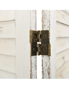 Divisorio 5 Pannelli Bianco Antico 178,5x166 cm Legno Massello 2