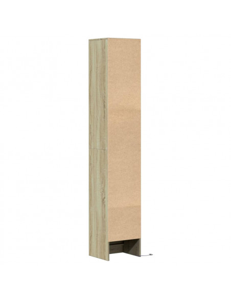 Credenza con LED Rovere Sonoma 36x32,5x200 cm Legno Multistrato