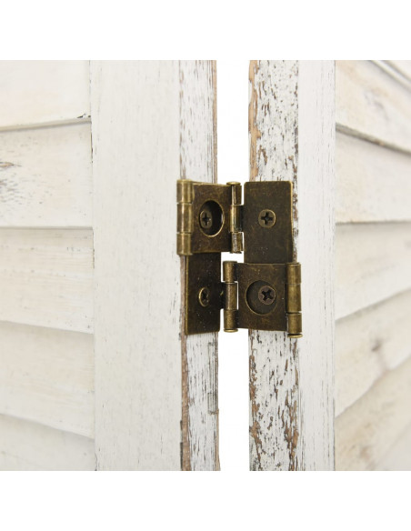 Divisorio 6 Pannelli Bianco Antico 215x166 cm in Legno Massello