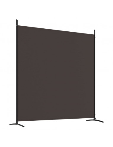 Divisorio a 2 Pannelli Marrone 348x180 cm in Tessuto