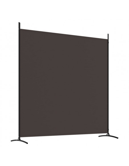 Divisorio a 2 Pannelli Marrone 348x180 cm in Tessuto