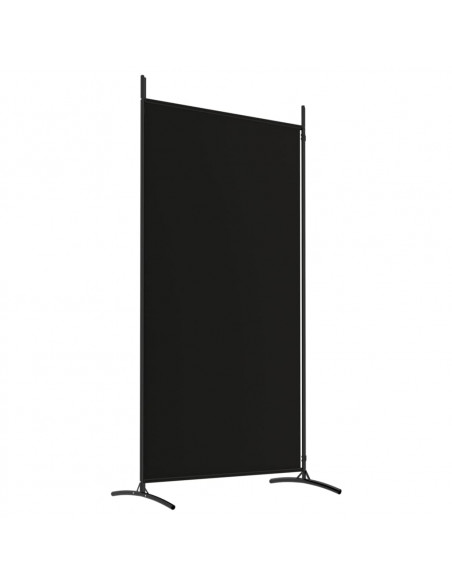 Divisorio a 2 Pannelli Nero 175x180 cm in Tessuto