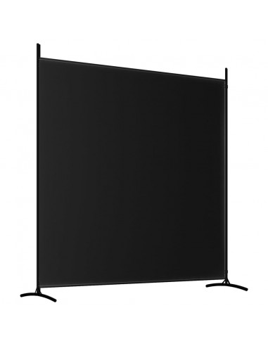 Divisorio a 2 Pannelli Nero 348x180 cm in Tessuto