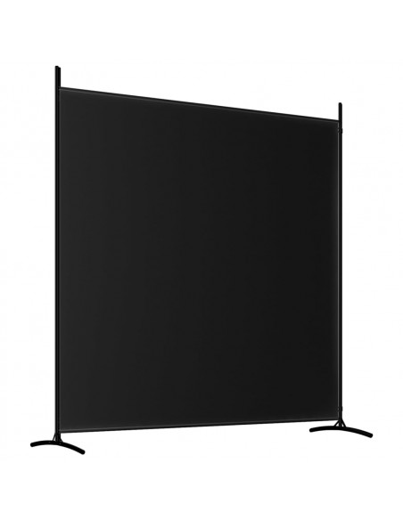 Divisorio a 2 Pannelli Nero 348x180 cm in Tessuto