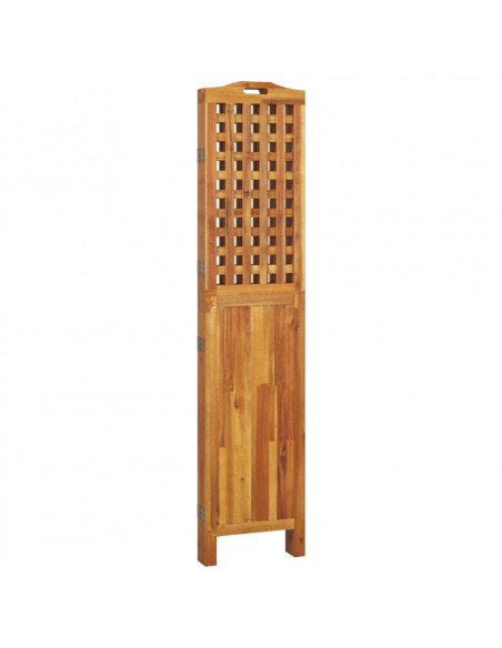 Divisorio a 4 Pannelli 162x2x180 cm Legno Massello di Acacia