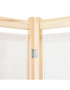 Divisorio a 4 Pannelli Crema 160x170x4 cm in Tessuto 2