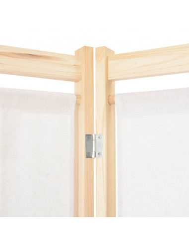 Divisorio a 4 Pannelli Crema 160x170x4 cm in Tessuto