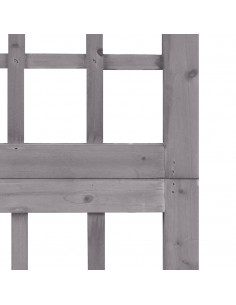 Divisorio a 4 Pannelli in Legno di Abete Grigio 161x180 cm 2