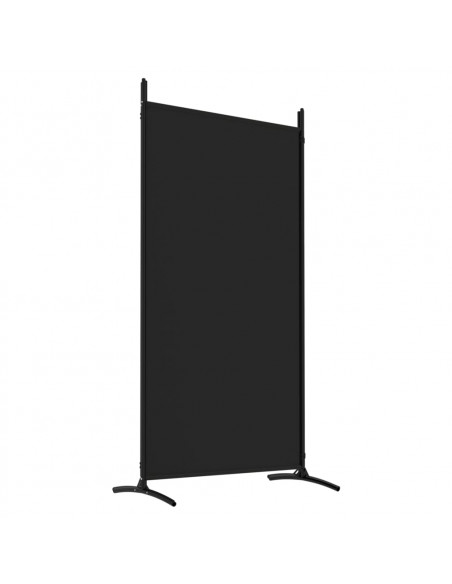 Divisorio a 4 Pannelli Nero 346x180 cm in Tessuto