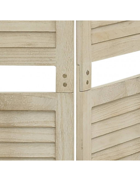 Divisorio a 5 Pannelli 175 x 165 cm Legno Massello di Paulownia