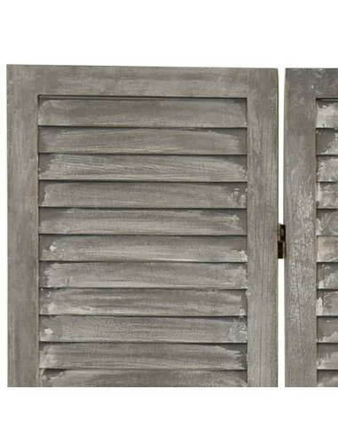 Divisorio a 5 Pannelli Grigio 179x166 cm in Legno Massello