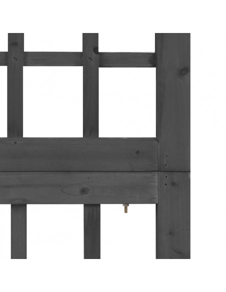 Divisorio a 6 Pannelli in Legno di Abete Nero 242,5x180 cm