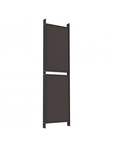 Divisorio a 6 Pannelli Marrone 300 x 180 cm in Tessuto