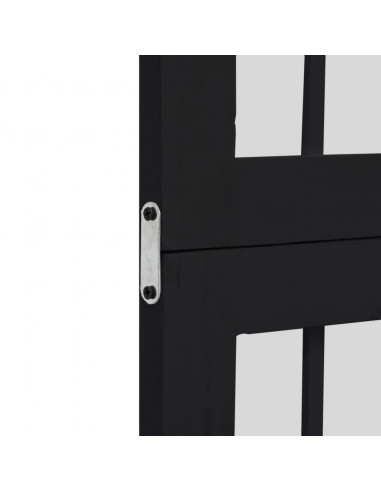 Divisorio Ambienti 3 Pannelli Nero Legno Massello di Paulownia