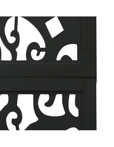 Divisorio Ambienti 3 Pannelli Nero Legno Massello di Paulownia