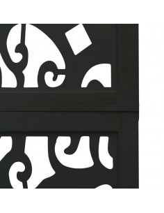 Divisorio Ambienti 3 Pannelli Nero Legno Massello di Paulownia 2