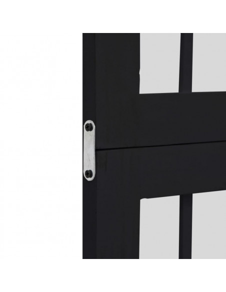 Divisorio Ambienti 3 Pannelli Nero Legno Massello di Paulownia