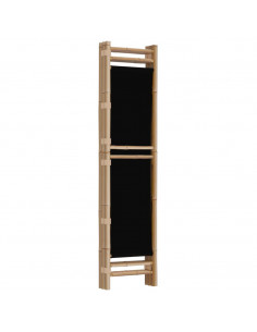 Divisorio Ambienti 3 Pannelli Pieghevole 120 cm Bambù e Tela 2