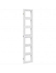 Divisorio Ambienti 3Pannelli Bianco Legno Massello di Paulownia