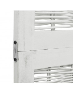 Divisorio Ambienti 3Pannelli Bianco Legno Massello di Paulownia 2