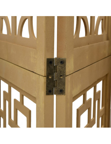 Divisorio Ambienti 4 Pannelli Marrone Legno Massello Paulownia