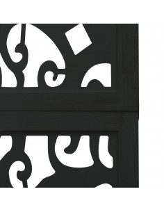 Divisorio Ambienti 4 Pannelli Nero Legno Massello di Paulownia 2