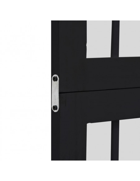 Divisorio Ambienti 4 Pannelli Nero Legno Massello di Paulownia