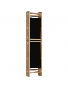 Divisorio Ambienti 4 Pannelli Pieghevole 160 cm Bambù e Tela 2
