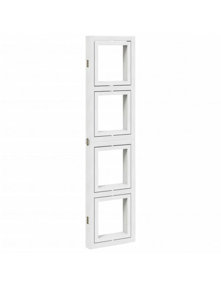 Divisorio Ambienti 4Pannelli Bianco Legno Massello di Paulownia