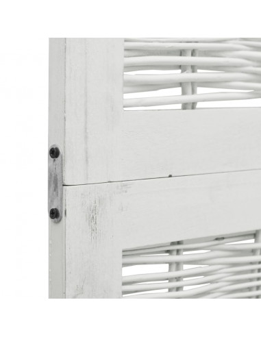 Divisorio Ambienti 4Pannelli Bianco Legno Massello di Paulownia