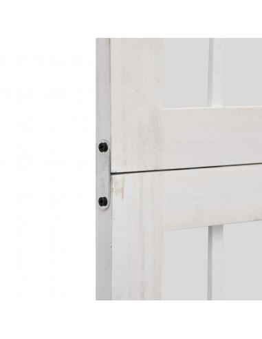 Divisorio Ambienti 4Pannelli Bianco Legno Massello di Paulownia