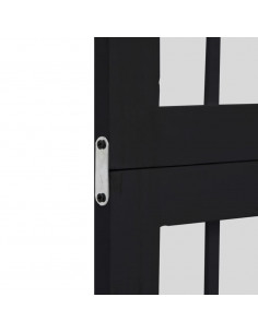 Divisorio Ambienti 5 Pannelli Nero Legno Massello di Paulownia 2