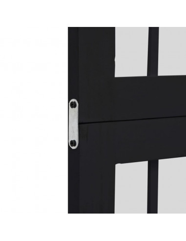 Divisorio Ambienti 5 Pannelli Nero Legno Massello di Paulownia