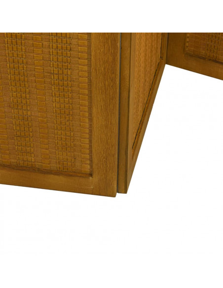 Divisorio Ambienti 6 Pannelli Marrone Legno Massello Paulownia