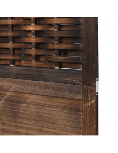 Divisorio Ambienti 6 Pannelli Marrone Scuro Massello Paulownia 2