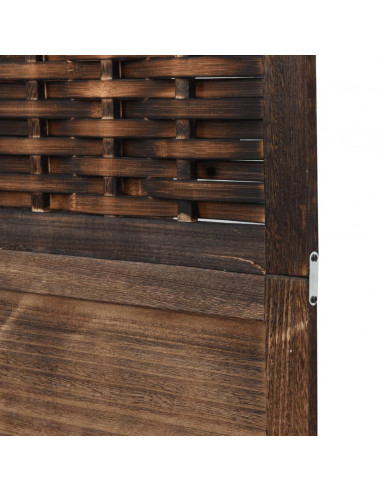 Divisorio Ambienti 6 Pannelli Marrone Scuro Massello Paulownia