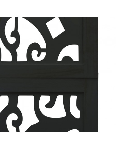 Divisorio Ambienti 6 Pannelli Nero Legno Massello di Paulownia