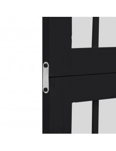 Divisorio Ambienti 6 Pannelli Nero Legno Massello di Paulownia 2