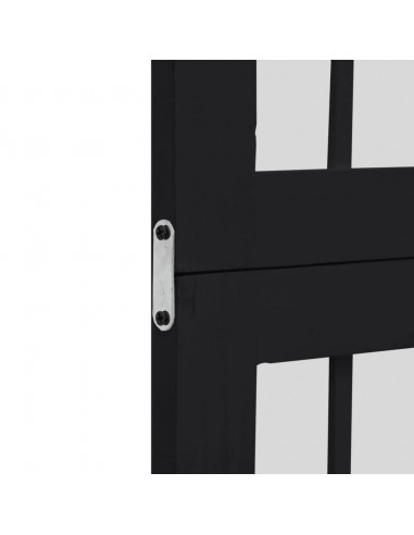 Divisorio Ambienti 6 Pannelli Nero Legno Massello di Paulownia