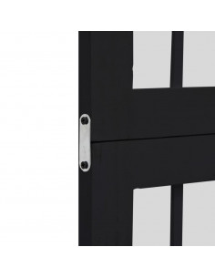 Divisorio Ambienti 6 Pannelli Nero Legno Massello di Paulownia 2