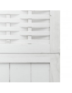 Divisorio Ambienti 6Pannelli Bianco Legno Massello di Paulownia